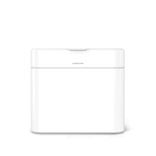 simplehuman Compost Caddy, 4L / 1.1 Gallon Countertop Kitchen Compost Bin with Magnetic Dock for Trash Can, Soft-Seal Lid, Removable Inner Bucket, White Steel - color: White