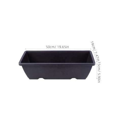 ERINGOGO Rectangular Garden Planter 19.68 Inch Plastic Plant Pot with Drainage Hole and Saucer for Indoor Outdoor Use Balcony Patio Herb Vegetable Container