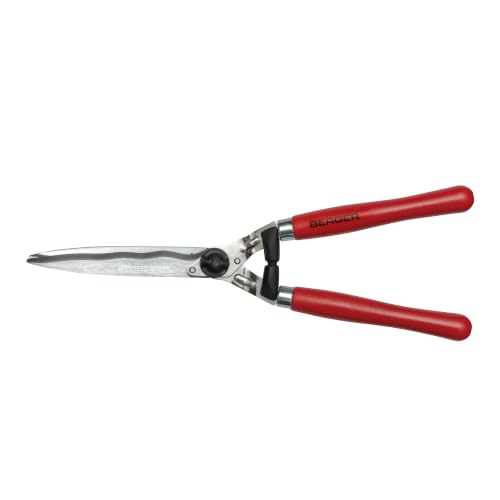 BERGER Hedge Shears – Professional 23.6" Garden Clippers with Wavy Chrome-Plated Steel Blades, 9.45" Cutting Length, Beechwood Handles, Adjustable Tension – 4590 - size: 57x21x6.5 cm