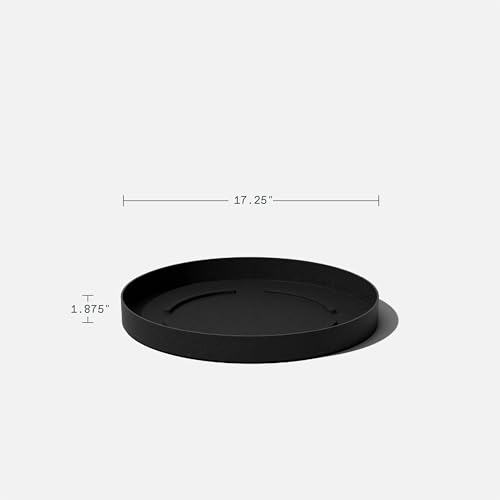 Veradek Mason Series Lima Planter & Drip Tray - Large Round Outdoor Planter - color: Black, size: 20 inches - 2 Pack with Saucers
