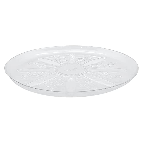 Arcadia Garden Products PS21 16" Heavy Duty Clear Plastic Saucer (Pack of 5), Transparent - size: 16"