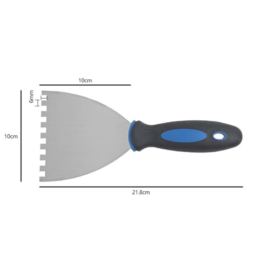 Notch Trowel Plastering Trowel Construction Hand Tools with Comfort Handle Tile Trowel for Plaster Scraping Cement Wallpaper