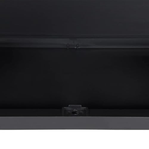 vidaXL Outdoor Storage Cabinet Black 38.2"x14.6"x65" PP - color: Black