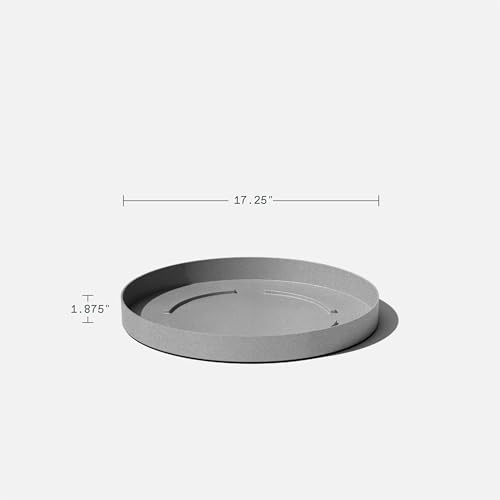 Veradek Mason Series Lima Planter & Drip Tray - Large Round Outdoor Planter - color: Gray, size: 20 inches - 2 Pack with Saucers