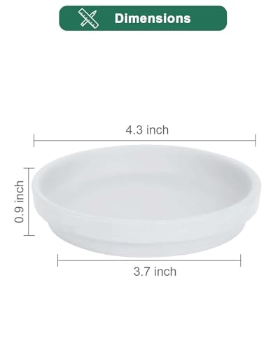vensovo 4 Inch White Terracotta Plant Saucer Pots Tray - 6 Pcs Round Planter Saucers for Indoor & Outdoor Plants, Small Clay Trays Perfect for 3 Inch 3.5 Inch 4 Inch Flower Pot - color: White, size: 4 inch