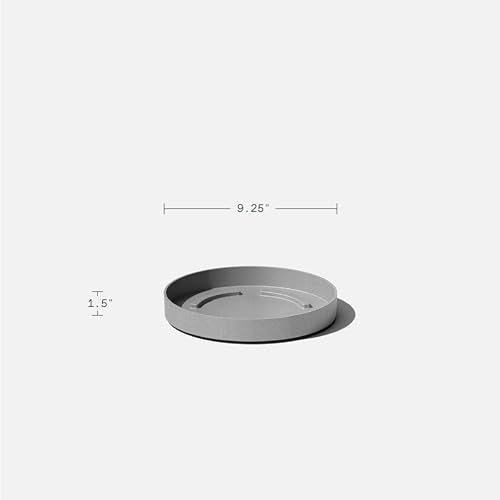 Veradek Mason Series Lima Planter & Drip Tray - Large Round Outdoor Planter - color: Gray, size: 10 inches - 2 Pack with Saucers