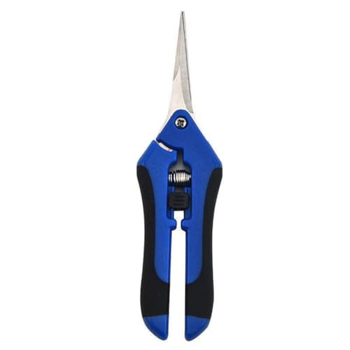 Pruning Shears for Gardening, Ultra Sharp Garden Scissors for Precise Cuts, Stainless Steel Bonsai Clippers with Spring Loaded, 6.5 Inch Garden Shears with Straight Stainless Steel Precision Blades - color: Blue&black