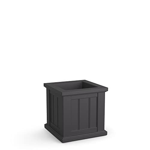 Mayne Cape Cod 14in Square Planter - Graphite Grey - 14in x 14in x 14in - Polyethylene - Built-in Water Reservoir (4836-GRG) - color: Graphite Gray, size: 14in