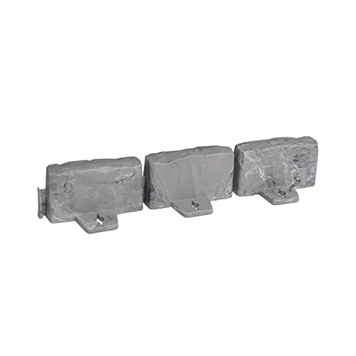 EasyFlex No-Dig Landscape Edging with Anchoring Spikes, 2.7 in. Tall Decorative Stone-Look Garden Border, 60 Foot Kit, Slate Gray - color: Slate Gray, size: 60 Foot