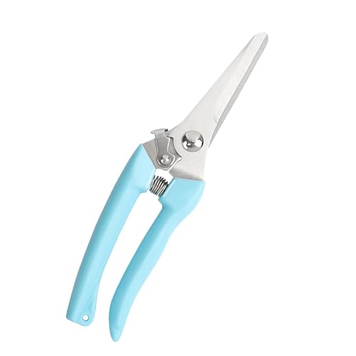 Blue Straight Blade Stainless Steel Pruners - Rustproof Branch Cutter with Comfortable Non-Slip Grip - color: Blue, size: Straight mouth