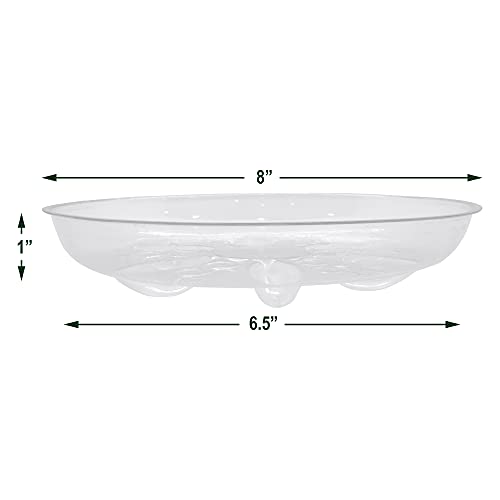 Arcadia Garden Products PS17 8" Heavy Duty Clear Plastic Saucer (Pack of 5), 8", Transparent - size: 8"