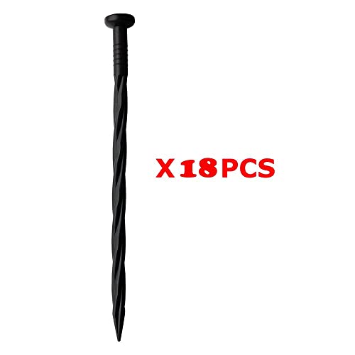 20FT 2Inch High Black Landscape Edging with 18pcs 8-inch Spikes No Digging Garden Edging Kit, Premium Yard Edging Fence with One Spike per Feet - style: 20FT Black