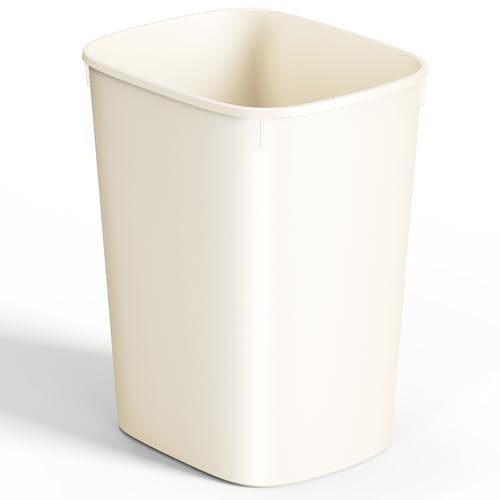 CEROELDA Bathroom Trash Can, 10L/2.6 Gal Small Garbage Can, Slim Plastic Waste Basket for Toilet, Office, Bedroom(Beige) - color: 1 Pack-No Lid-Beige
