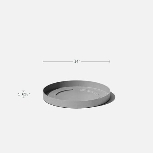 Veradek Mason Series Lima Planter & Drip Tray - Large Round Outdoor Planter - color: Gray, size: 15 inches - 2 Pack with Saucers