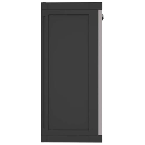 vidaXL Outdoor Storage Cabinet Gray and Black 38.2"x14.6"x33.5" PP - color: Gray and Black