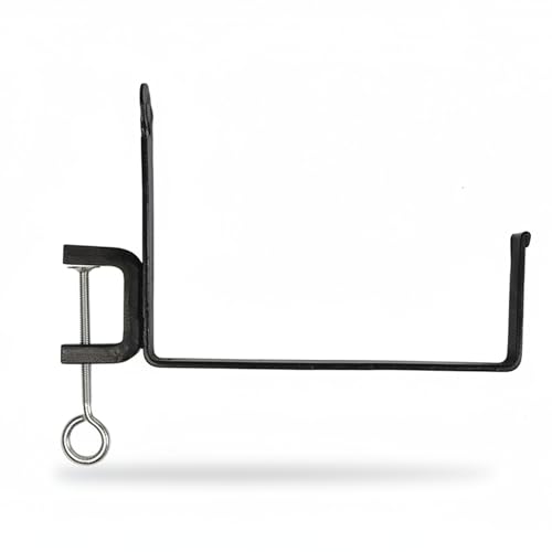 Railing Clamp Window Flower Box Brackets Black Adjustable Balcony Planter Holder Steel No Drill Secure Mount Outdoor Indoor