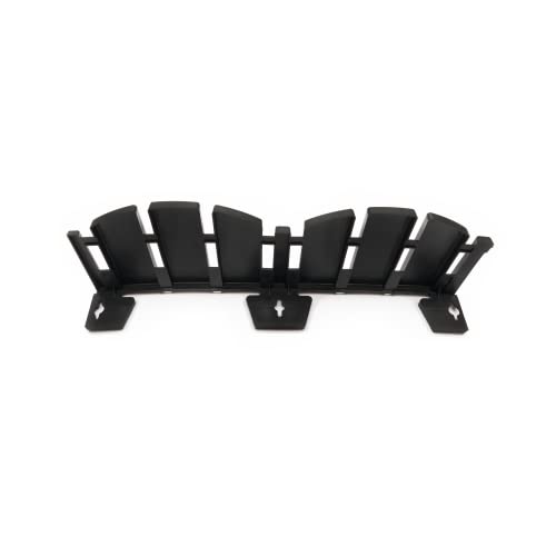 EasyFlex No-Dig Landscape Edging with Anchoring Spikes, 4.5 in. Tall Decorative Adirondack Wood-Look Fence Garden Border, 60 Foot Kit, Black - color: Black, size: 60 Foot