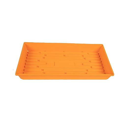 SUNPACK 10" x 20" Mega Plastic Seed Starting Tray, Orange, 2.5" - No Drainage Holes, Ideal for Greenhouses or Indoor Gardening - Made of Thick, Strong Plastic - color: Orange