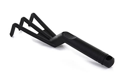 Mintra Garden Tool Set, 4-Piece Heavy Duty Gardening Tools, Includes Cultivator, Trowel, Shovel & Rake, Durable Poly Material & Non-Slip Handle, Planting, Potting, Yard Work, Landscaping – Black - color: Black