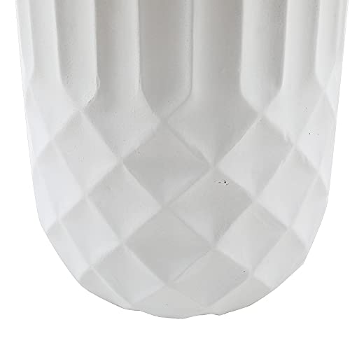 LuxenHome 19" White Tall Planter with Drainage, Modern Outdoor Plant Pot - color: White 19"