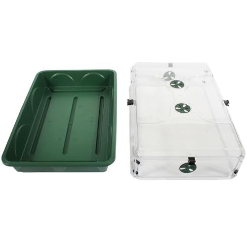 EarlyGrow 95457 24" x 15" x 16.75" Domed Propagator, Green, 3 Side Extenders and Locking Clip Set - size: 3 Side Extenders and Locking Clip Set