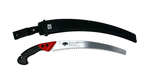 Ironwood IW5330 Pistol grip saw with scabbard, Tri-Edged hollow ground tooth design, impulse hardened teeth, 13 in blade, blade is replaceable
