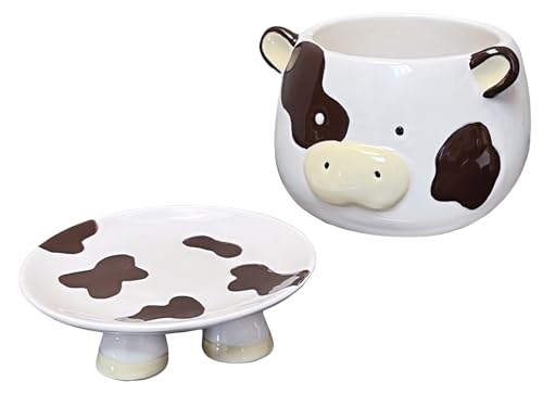 Streamline Imagined Ceramic Planter Pot - Brown Cow - color: Brown Cow