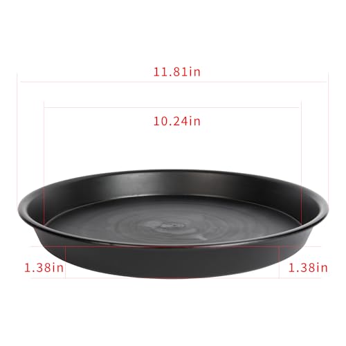 12 Inch Plastic Classic Plant Saucer, 6 Pack Plant Trays for Pots, Extra-Deep Plant Water Dray Tray, 12",Black - color: Black, size: 12"(6Pack)