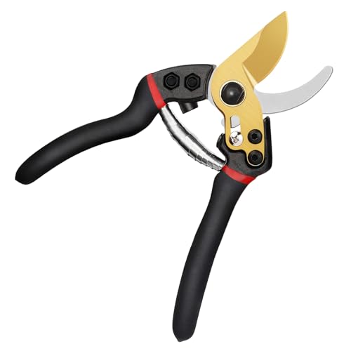 7.7" Bypass Pruning Shears for Gardening, Garden Scissors Tools, Heavy Duty Handheld Pruners Cutter Clippers for Tree Branch, Plant, Flower, Hedge, Pruner Shear Tool, Rust Resistant Sharp Steel Blade - color: Black, size: 7.7"