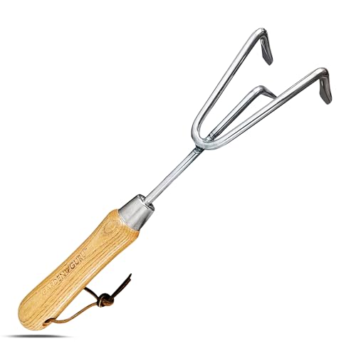 Garden Guru Eco Hand Cultivator Rake Tiller Tool- 100% Recycled Stainless Steel - Rust Resistant - FSC Certified Wood Ergonomic Handle - Great for Gardening Cultivating Loosening Weeding (4 Pack) - size: 4 Pack
