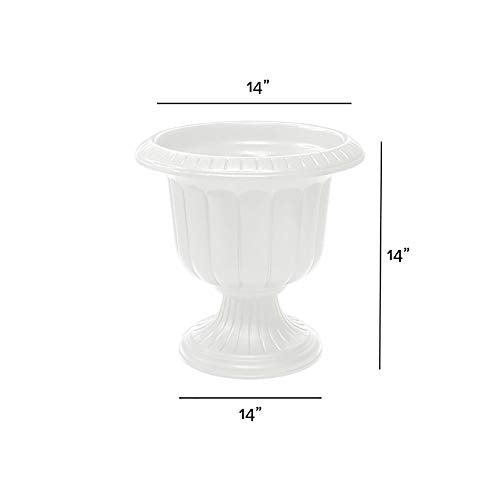 Root & Vessel Classic Urn, White, 14-Inch - color: White, size: 14 Inch