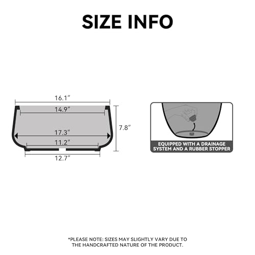 Kante Black Concrete Planter 17.3" Dia All-Weather Round Large Pot - color: Black, size: 17.3"Dia x 7.9"H