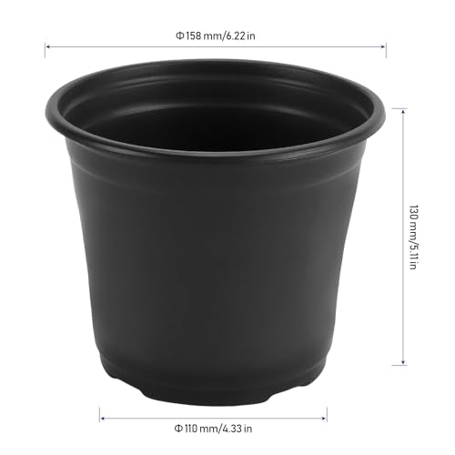 KINJOEK 160 Packs 6 Inch Plant Nursery Pots,0.5 Gallon Plastic Nursery Flower Plant Pots Container Seed Starting Planter Nursery Pots for Seedlings Transplants Indoor Outdoor, Garden Yard, Black - color: Black, size: 160 Packs 6 Inches Plant Pots