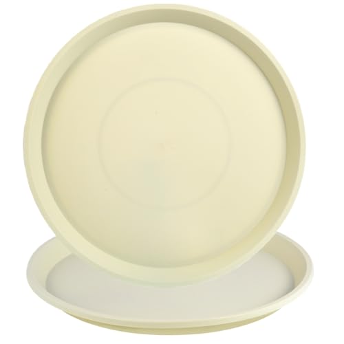 Kichwit 4 Pack 17.7 Inch (15.5 Inch Base) Large Plant Saucer, Round, Beige - color: Beige, size: 17.7"(4 Pack)