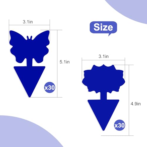 Fruit Fly Traps, 60 Pack Blue Sticky Traps, Fungus Gnat Traps, Plant Fly Stickers for Indoor and Outdoor Use Protect The Plant - color: Blue, size: 60 Pack