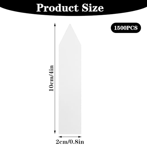 1500 Pcs 4 Inch Plastic Plant Nursery Garden Labels Waterproof Pot Markers Garden Stake Tags, White