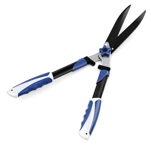 GarveeLife Heavy Duty 24" Steel Wavy Blade Hedge Shears – Shock-Absorbing Garden Pruning Clippers for Hedges, Shrubs, and Limbs – Manual Gardening Tool – 24 * 62cm