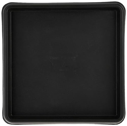 Tusco Products TRSQ12BK Square Tray Planter Saucer, Black - color: Black, size: 12"