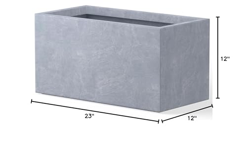 Kante Rectangular Blue Gray Concrete Planter 23" L 12" H Home & Outdoor - color: Slate Gray, size: 23.2"x12"x11.8"