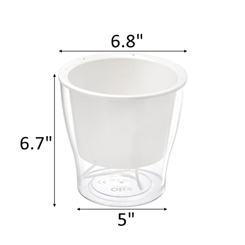 ZOOFOX 4 Pack Self Watering Pots for Indoor Plants, 7 Inch Large Clear Plastic Automatic-Watering Plant Pot, Modern Decorative Pot for Indoor Plants, Flowers, Herb, Aloe, Orchid, African Violets