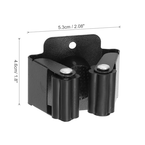 PATIKIL Broom and Mop Holder, 12 Pack Wall Mounted Stainless Steel Mop Hanger Heavy Garden Tool Organizer Rack Hanging Clips with Screws for Home Garage, All Black - color: All Black