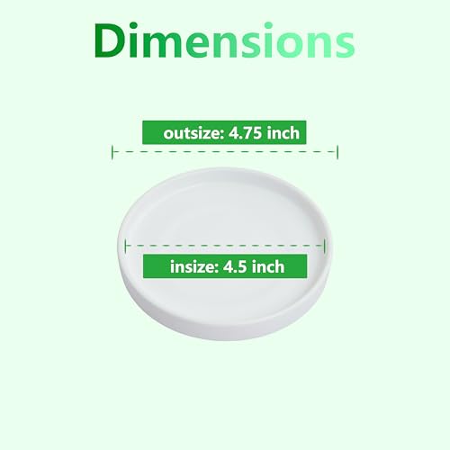 4 Inch White Ceramic Saucer 4 Pack - Drainage Tray for Plant Pot - color: White, size: 4 Inch (4 Pack)