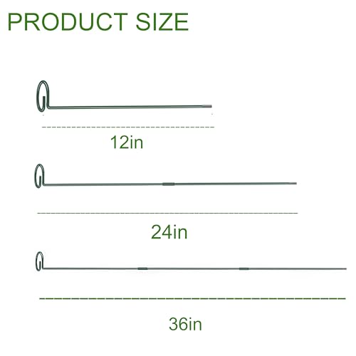 12/24/36 Inch Adjustable Metal Plant Support Stakes - 4 Pack