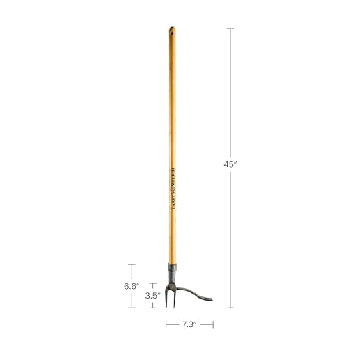 Stand Up Weed Puller Tool with Long Handle - 45.6” Ergonomic Weeder Puller - Cast Steel and Bamboo Weed Remover for Weeding Without Bending or Kneeling - Garden Tools for Gardening by Garret Wade