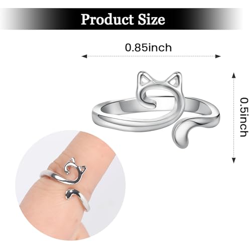 Namifin Crochet Ring for Fingure Adjustable Crochet Tension Ring Yarn Tension Rings Easy Crocheting Crochet Accessories Mother Grandma Thanksgiving Presents - color: Cuddly Crochet Cat Ring