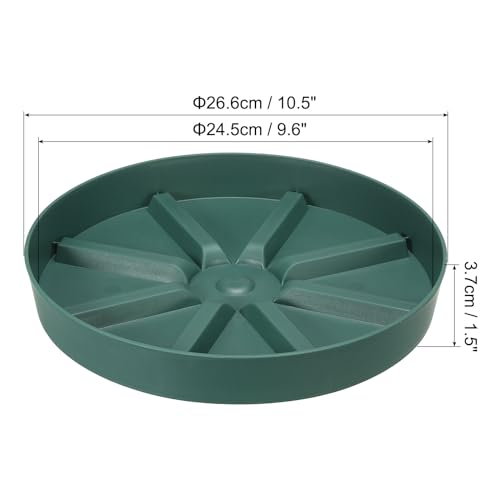 PATIKIL 10.5 Inch Plant Saucers Tray, 2Pcs Durable Plastic Round Flower Pot Drip Tray Thicker Anti-Rot Root for Indoors Outdoors Home Garden, Green - color: Green, size: 10.5 Inch