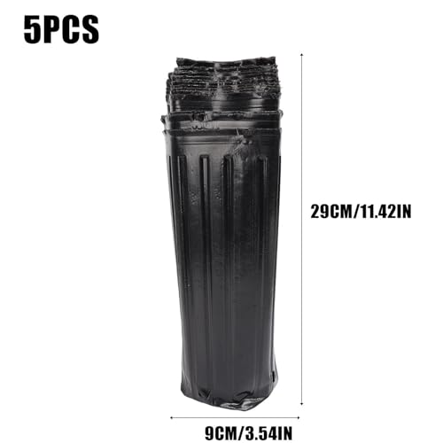 5Pcs Square Tree Pot with Drainage Holes Starting Pots for Indoor Outdoor Plastic Deep Nursery Treepots Seedling Flower Plant Contain (5Pcs,9x29cm) - color: 5pcs,9x29cm