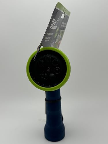 Ray Padula Comfort-Grip Metal 7-Pattern Garden Nozzle, Navy Blue and Green