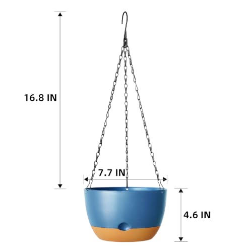Hanging Planters, 4 Pack, Self-Watering, 7.5 Inch, Blue - color: Blue, size: 7.5 Inch