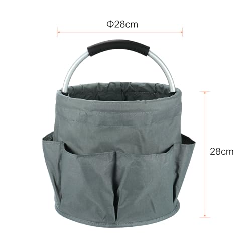 HARFINGTON Garden Tool Bag 17L Large Oxford Waterproof with Pockets Garden Tote Bag Gardening Plant Tool Organizer Storage Carrier Store for Outdoor Women Men, Grey - color: Gray